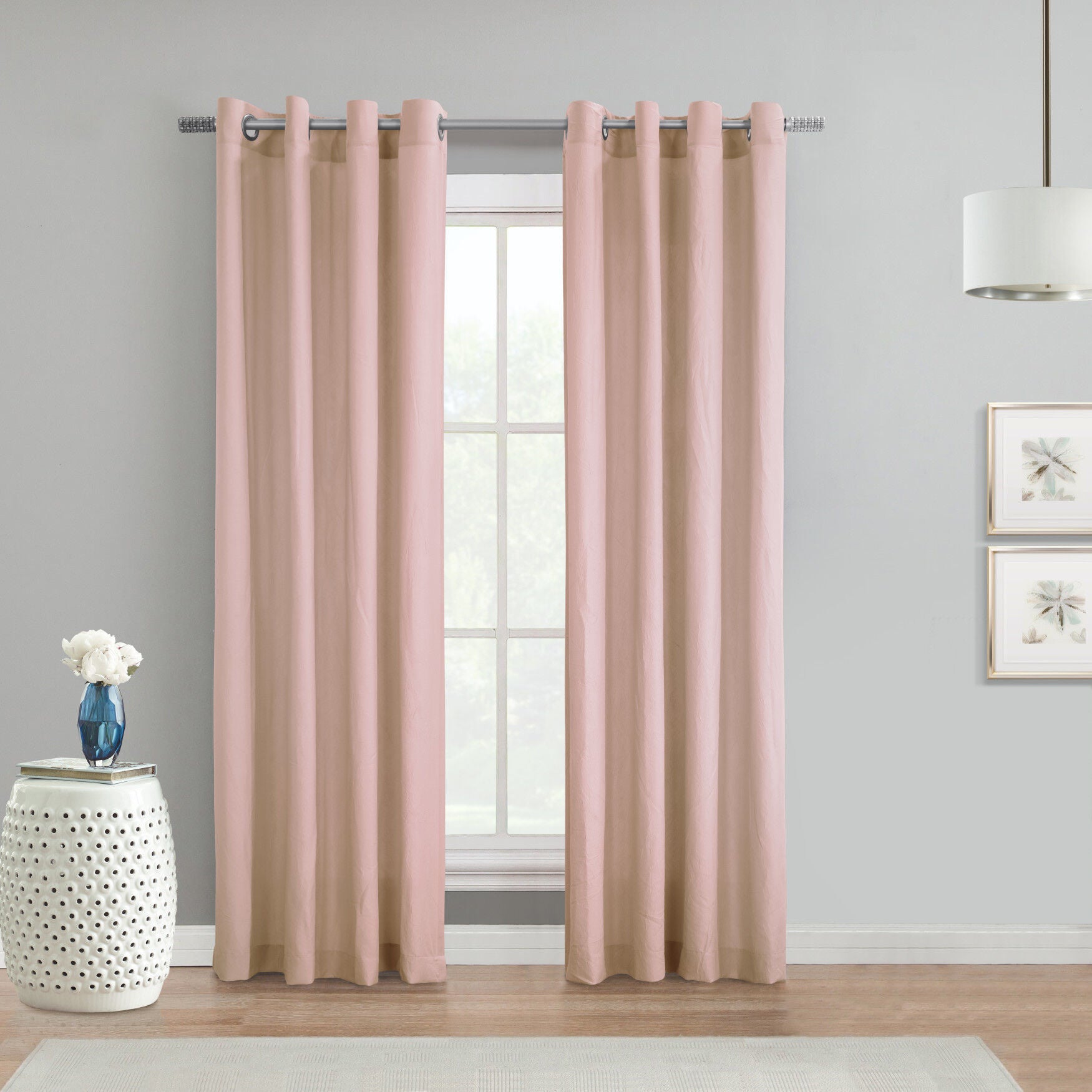 Harmony Light Filtering Grommet Curtain Panel, ROSE, hi-res image number 0