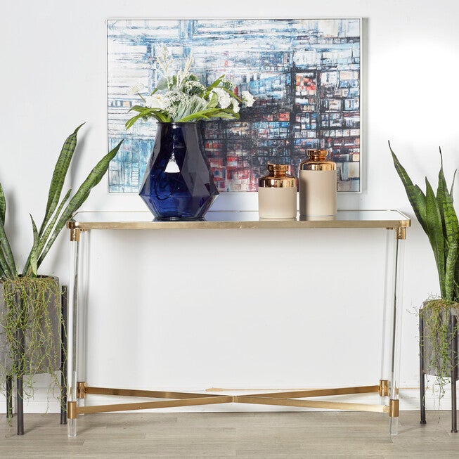 Clear Contemporary Acrylic Console Table, 32 x 44, , alternate image number 7
