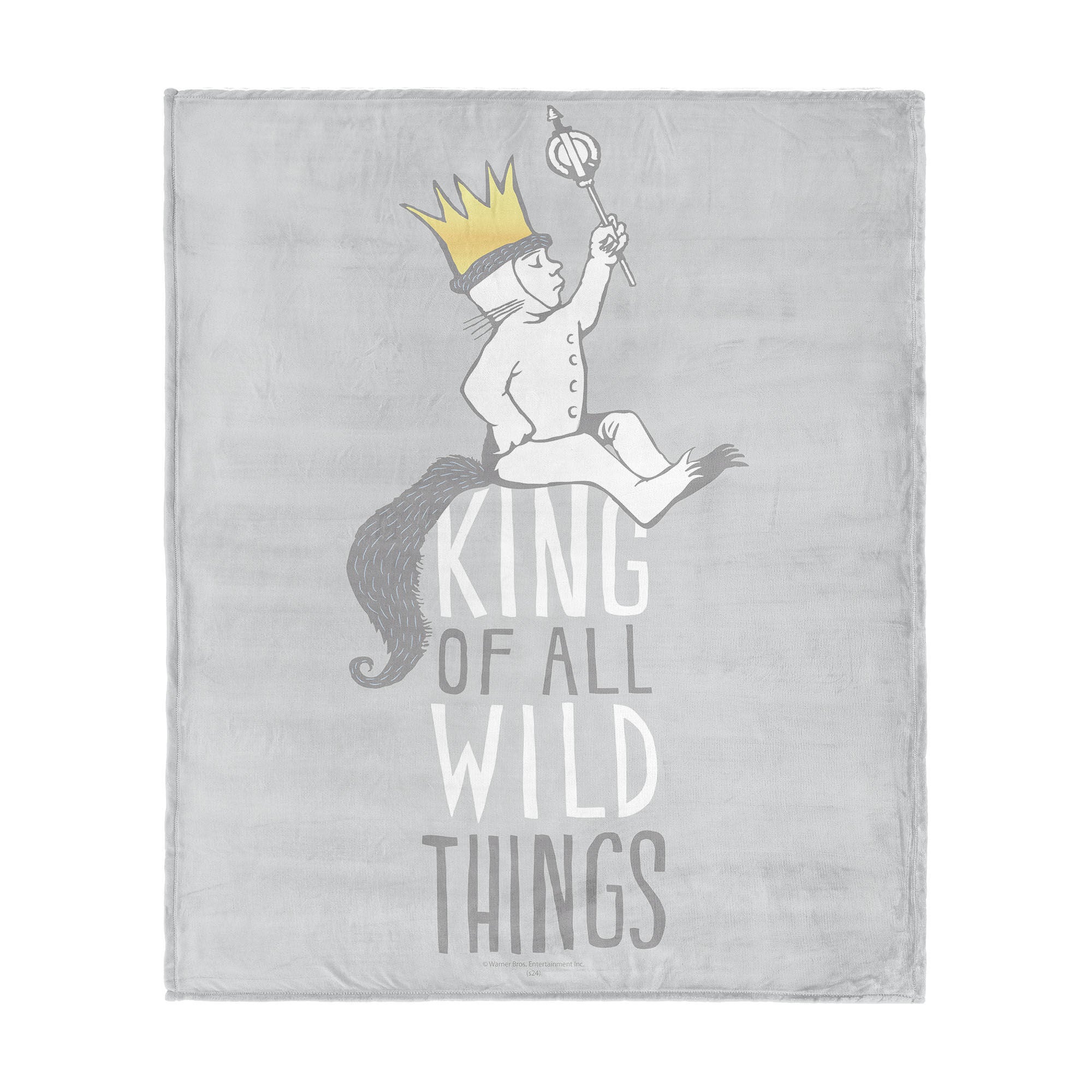 Warner Bros. Where the Wild Things Are King of All Silk Touch Throw Blanket 40x50 Inches, GRAY, hi-res image number 0