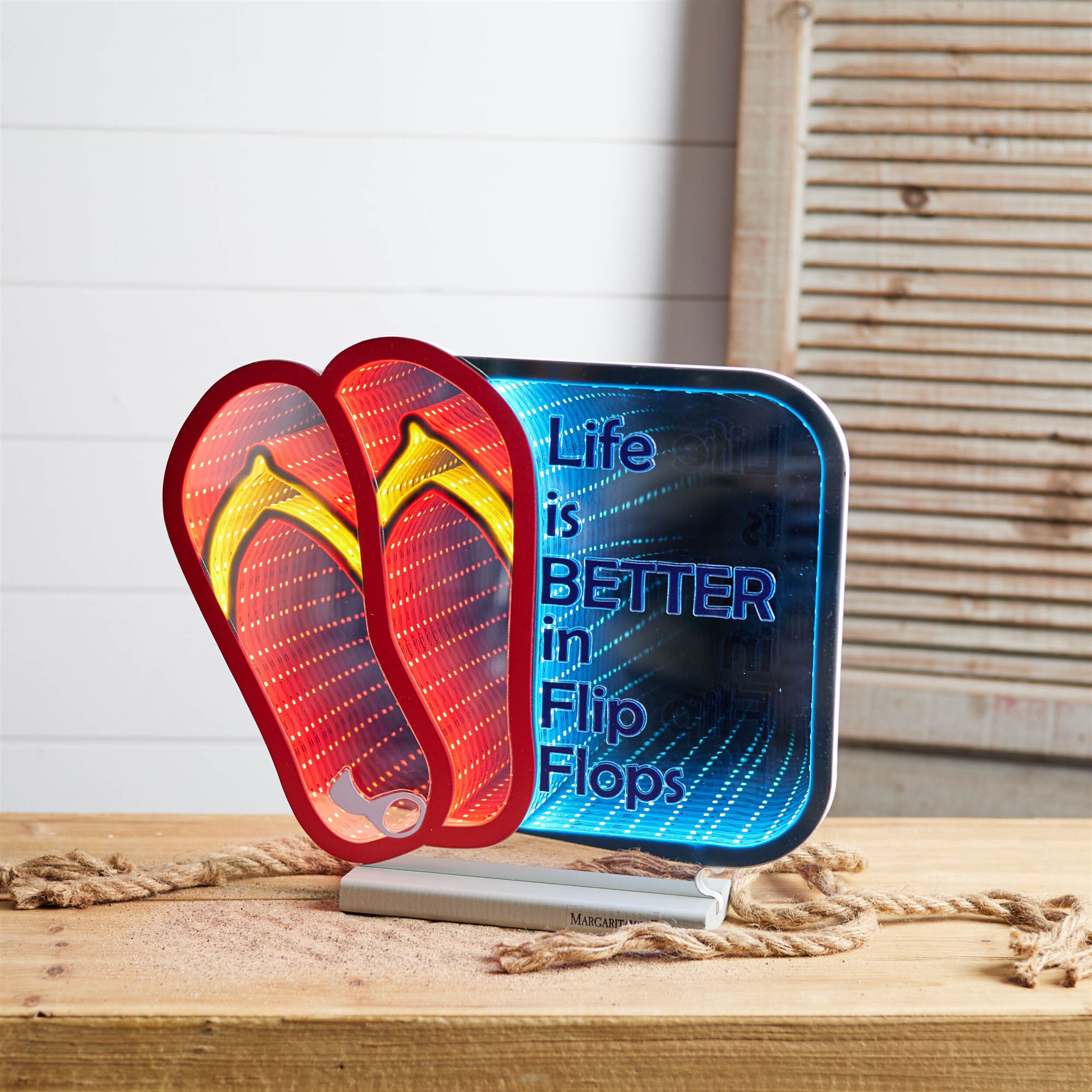 Margaritaville Flip Flop EkkoLight 12 inchesH, RED BLUE, alternate image number 1