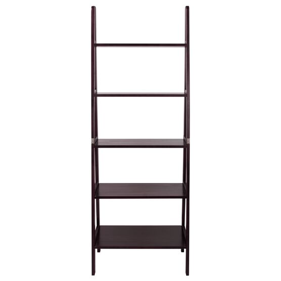 5-Shelf Ladder Bookcase-Espresso, , alternate image number null