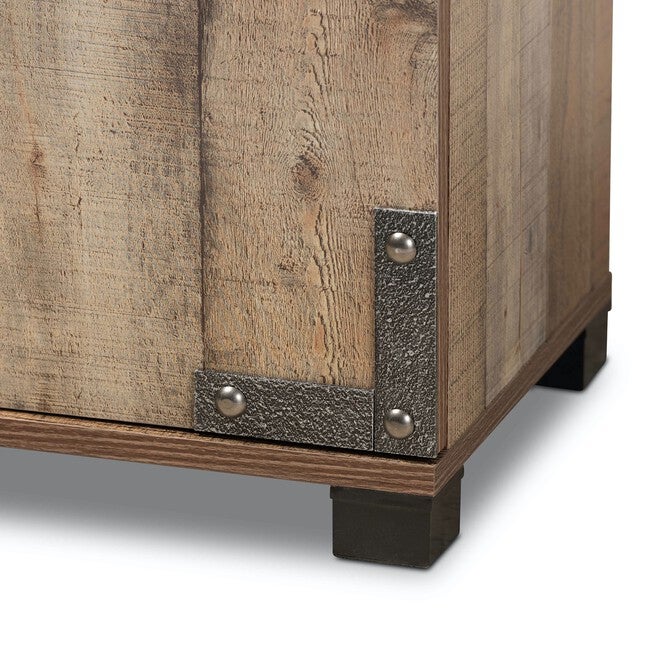 Cyrille Farmhouse Rustic Finished Wood 4-Door Shoe Cabinet Furniture, , alternate image number 5