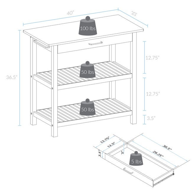 Kitchen Island with Solid American Cherry Top, , alternate image number 5