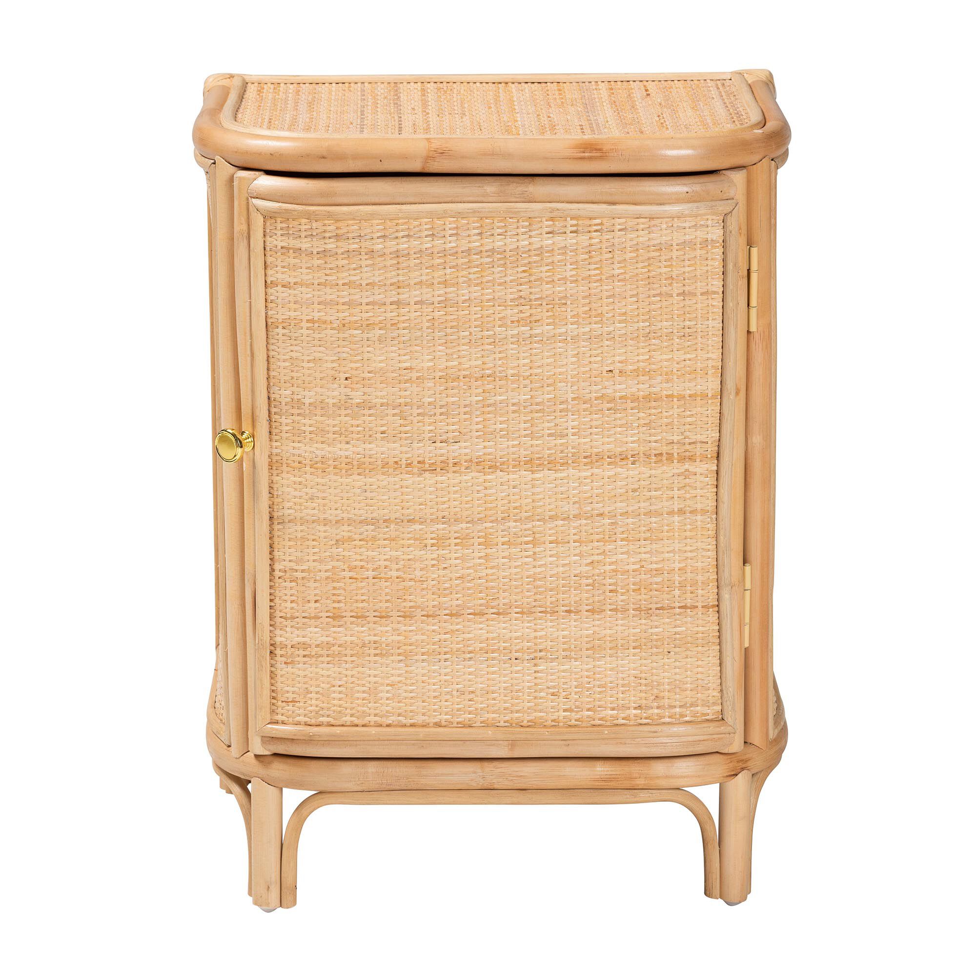 Kiara Bohemian Natural Rattan Nightstand, NATURAL, alternate image number 4
