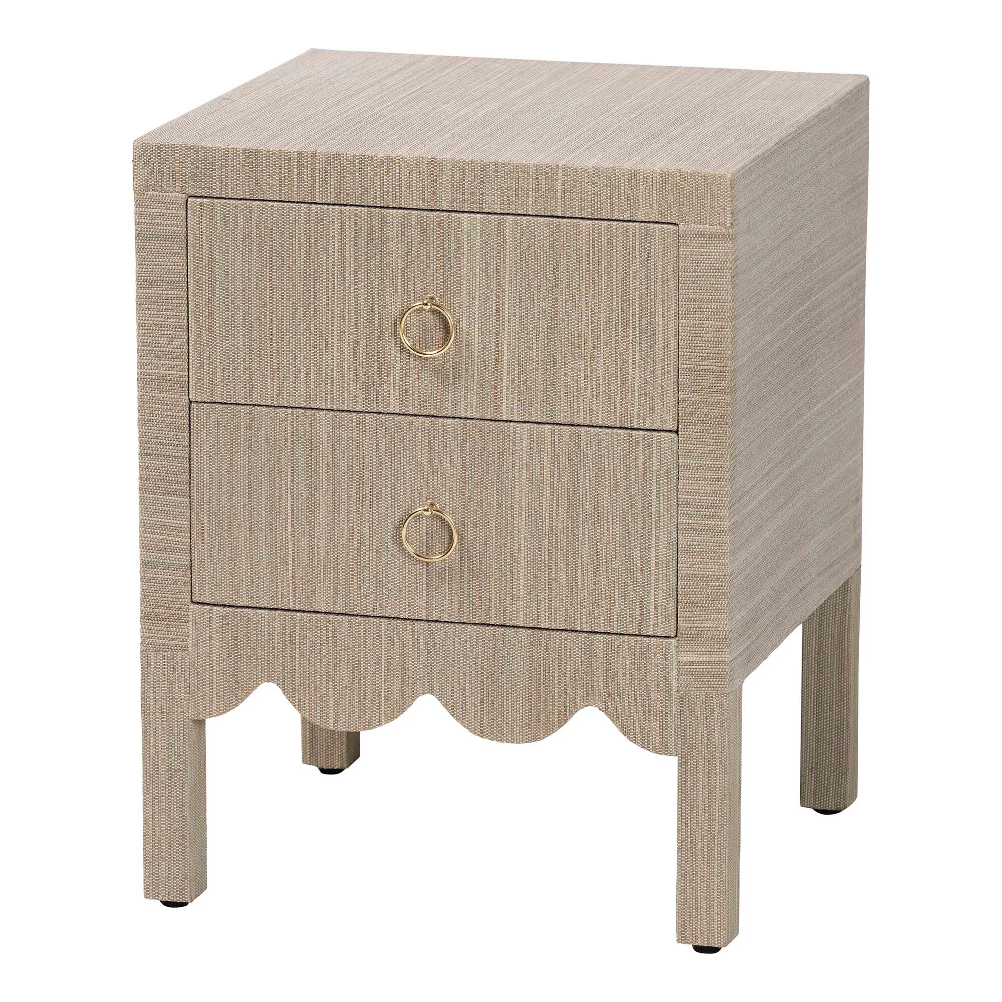 Juniper Grasscloth Nightstand, BEIGE, alternate image number 1