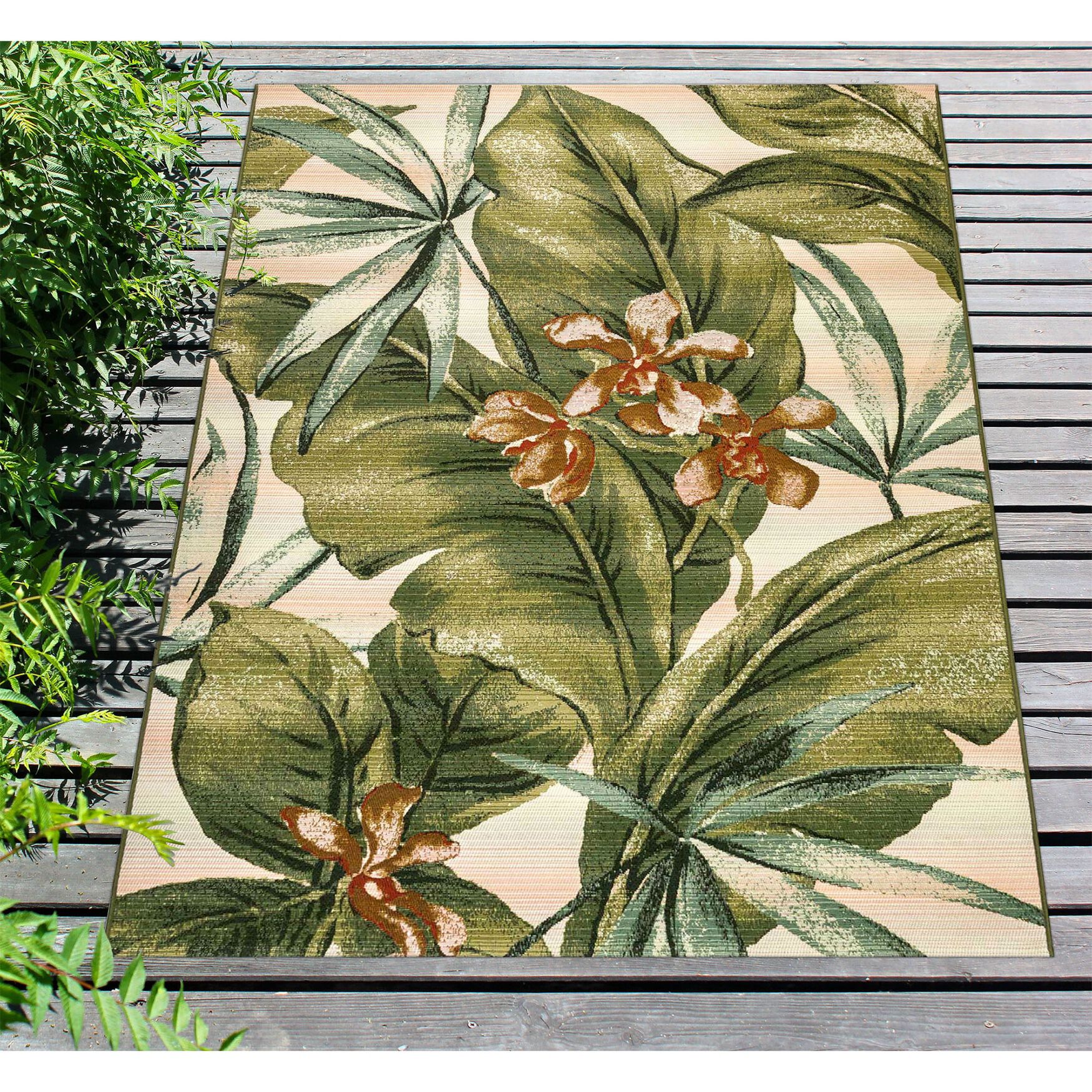 Liora Manne Marina Tropical Leaf Indoor/Outdoor Rug 23 inchesX7 feet 6 inches, , alternate image number 11