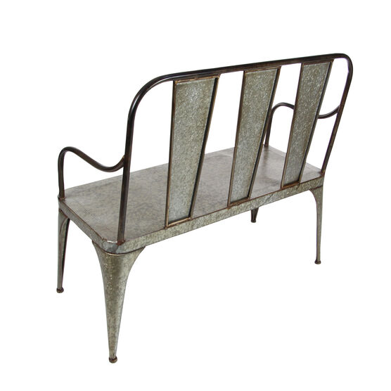 Silver Metal Farmhouse Bench, , on-hover image number null