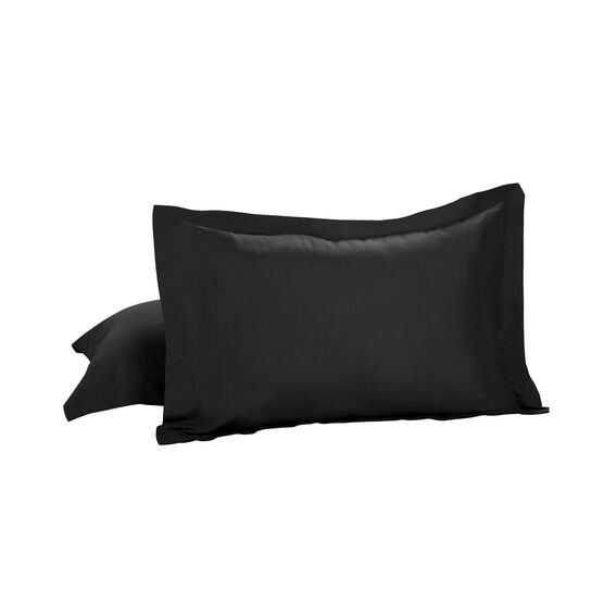 Bed Maker's Tailored Pillow Sham 2-Pack, Standard, BLACK, hi-res image number null