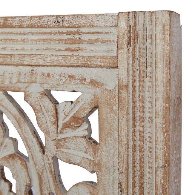 Cream Traditional Floral Mango Wood Wall Décor, , alternate image number 5