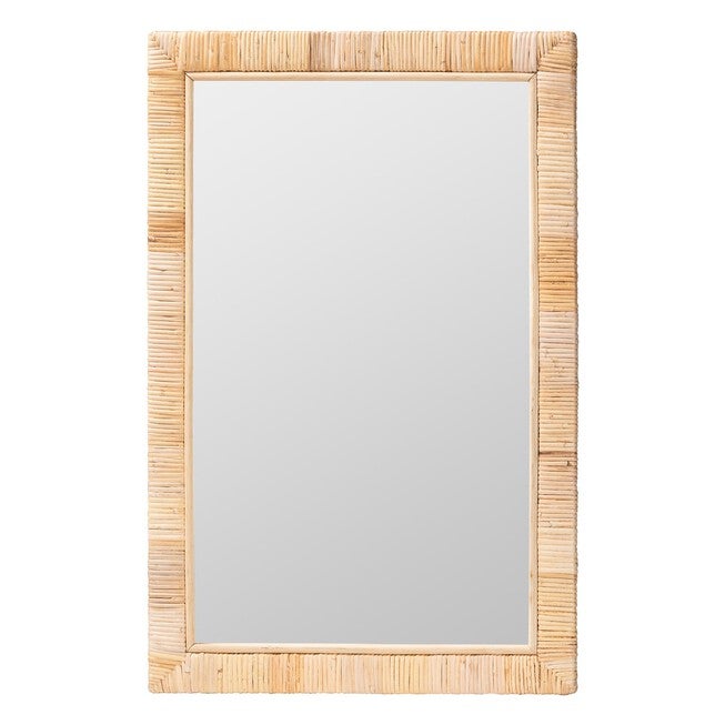 Lankston Bohemian Natural Rattan Rectangle Accent Wall Mirror, NATURAL, alternate image number 1
