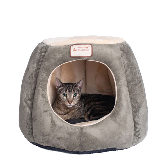 Cat Cave Shape Pet Bed With Anti- Slip Waterproof Base, BEIGE, hi-res image number null