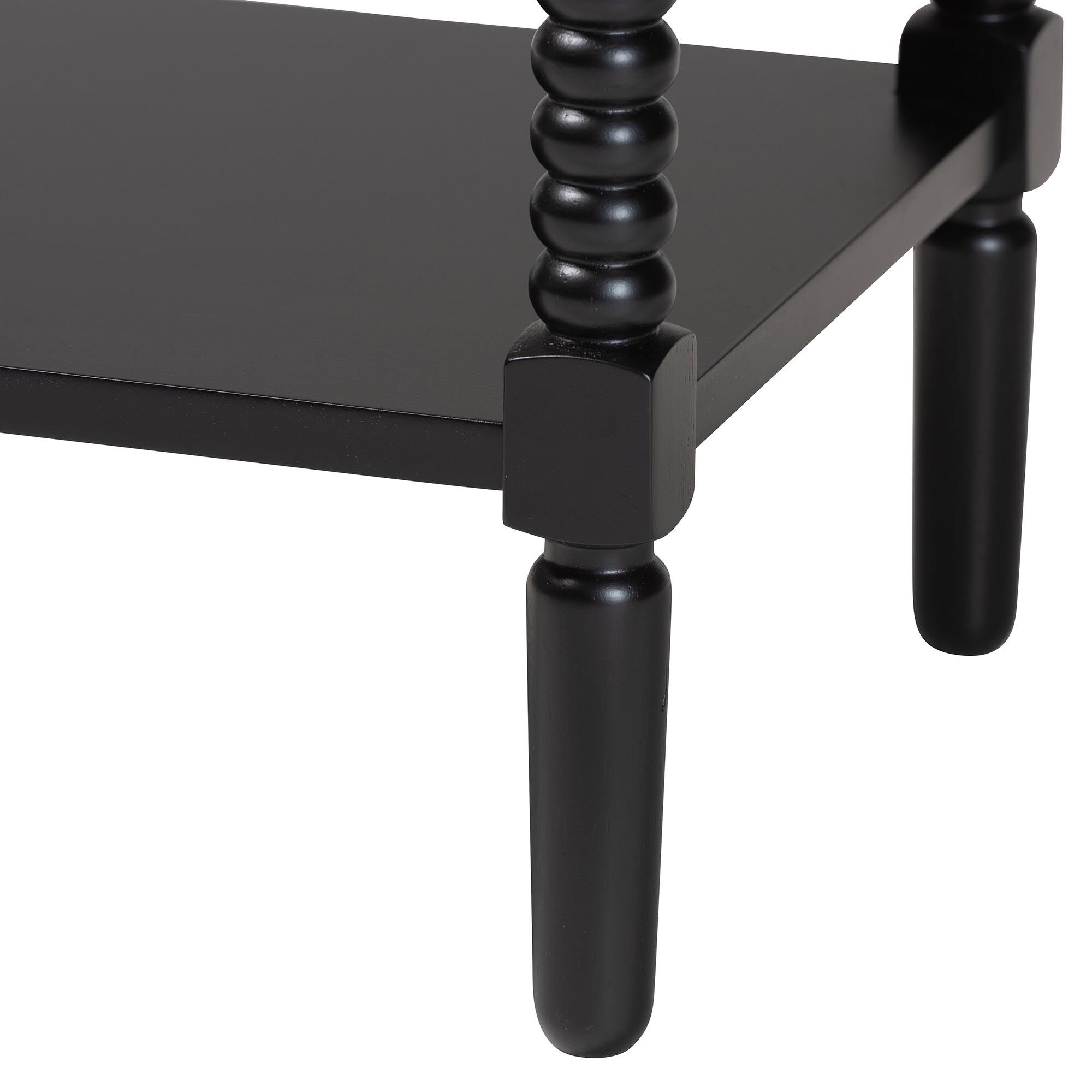 Braith Farmhouse Ivory Spindle Wood 1-Drawer Nightstand, BLACK, alternate image number 6