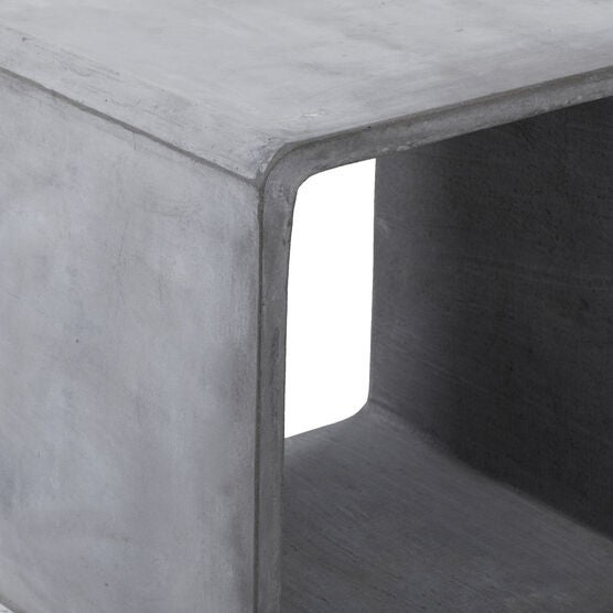 Grey Fiber Clay Industrial Outdoor Accent Table, , alternate image number null