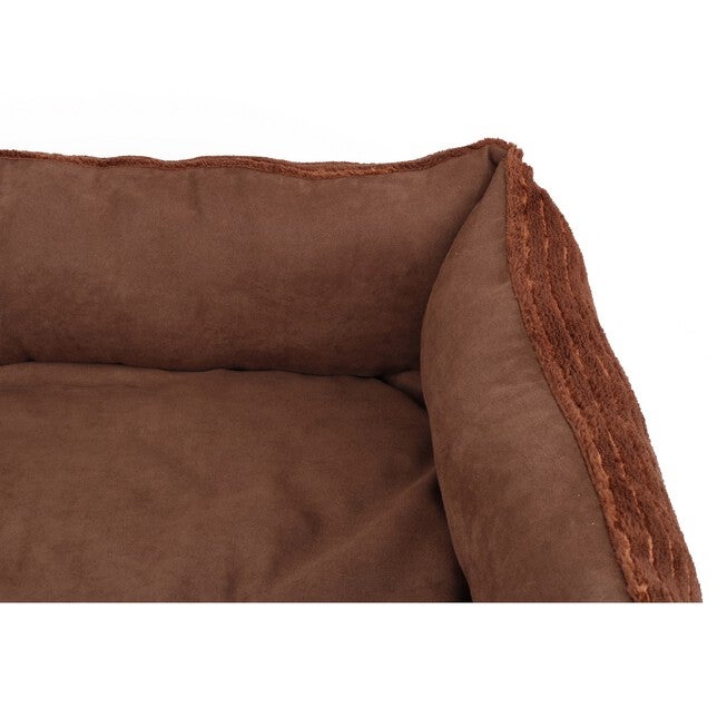 Orthopedic rectangle bolster Pet Bed,Dog Bed, super soft plush, Medium 25x21 inches COFFEE, , alternate image number null