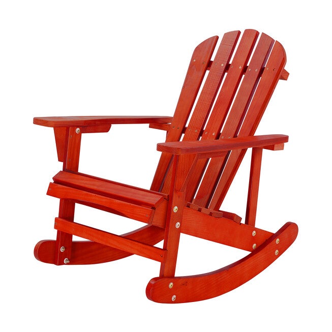 Solid Wood Adirondack Rocking Chair, RED, hi-res image number null