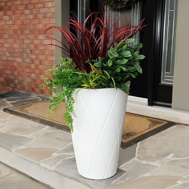 Versailles 26 inchesH Round Planter, WHITE, hi-res image number null