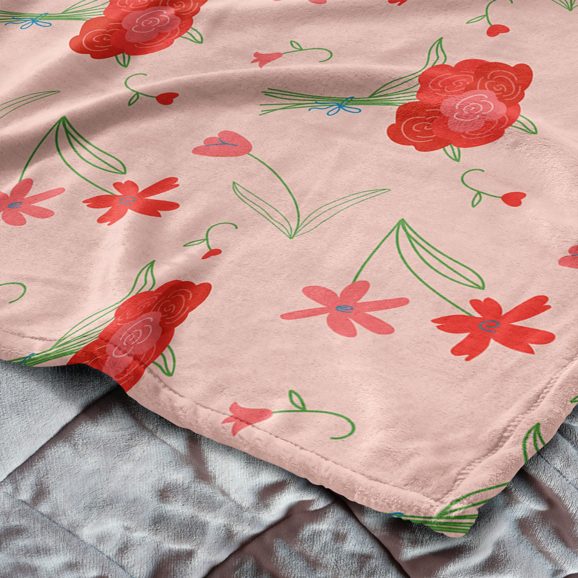 Valentine's Day Flowers Silk Touch Throw Blanket 50x60 Inches, FLOWER THROW, alternate image number 4