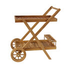 Brown Teak Wood Traditional Rolling Serving Cart, , alternate image number 3