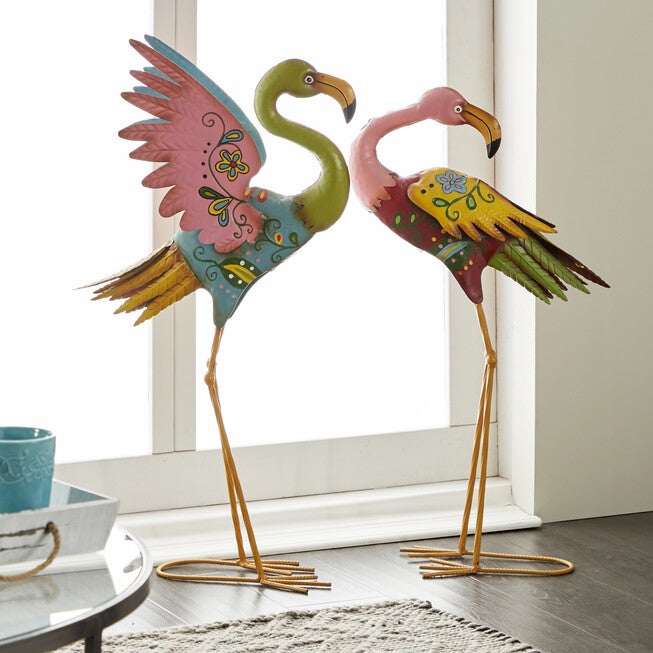 Set Of 2 Metal Coastal Garden Sculpture, , alternate image number null