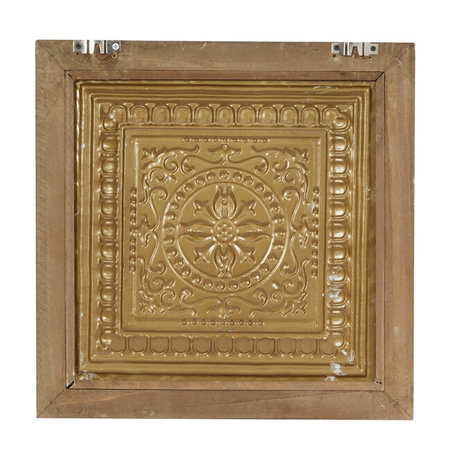 Set Of 3 Brown Metal Glam Floral Wall Décor, , on-hover image number 1