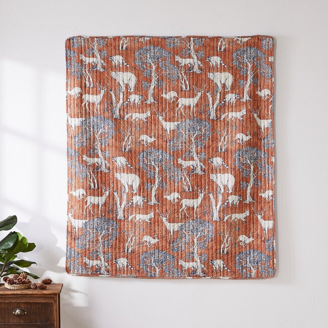 Menagerie Saffron Throw Blanket, , on-hover image number null