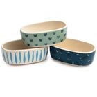 Set Of 3 Oval Pet Cat Dishes, ASSORTED, hi-res image number 0