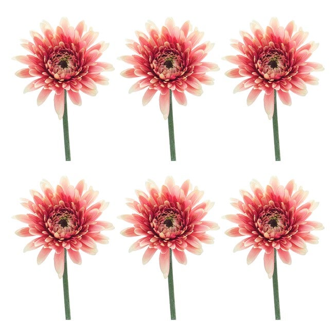 Gerbera Daisy Stem (Set of 6) 22 inchesH Polyester, PINK/GREEN, alternate image number null