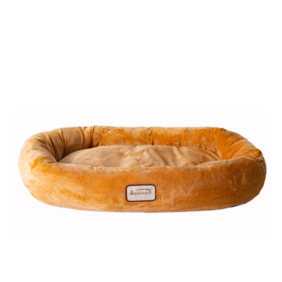 Bolstered Pet Bed and Mat, ultra-soft Dog Bed, Brown, Large, , on-hover image number null