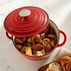 2.8-Qt. Cast Iron Casserole Dish, RED, hi-res image number null