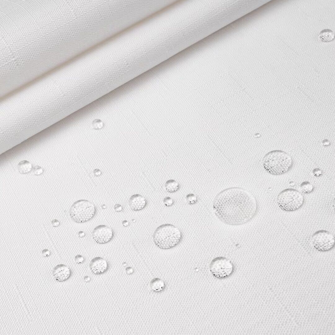 No Hook Slub Linen Texture Shower Curtain with Peva Snap-in Liner, WHITE, alternate image number 5