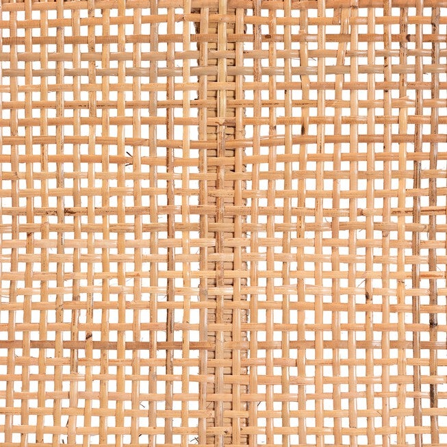 Abelia Modern Bohemian Natural Rattan And Mahogany Wood Short Accent Bench, , alternate image number null
