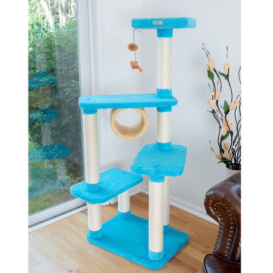 Real Wood 61" Cat Climber Junggle Tree With Platforms, , on-hover image number null