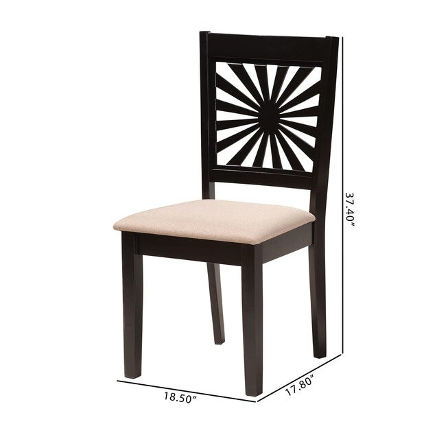 Olympia Modern Beige Fabric And Espresso Brown Finished Wood Dining Chair, , alternate image number 7