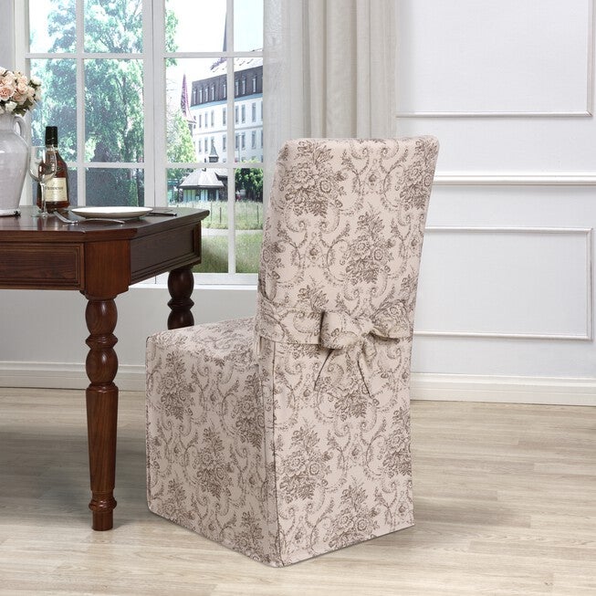 Kathy Ireland Chateau Dining Room Chair Cover, TAUPE, hi-res image number null