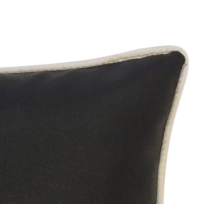 Edie @ Home Indoor/Outdoor Arabasque Embroidered Decorative Throw Pillow 12X18, Black, , alternate image number null