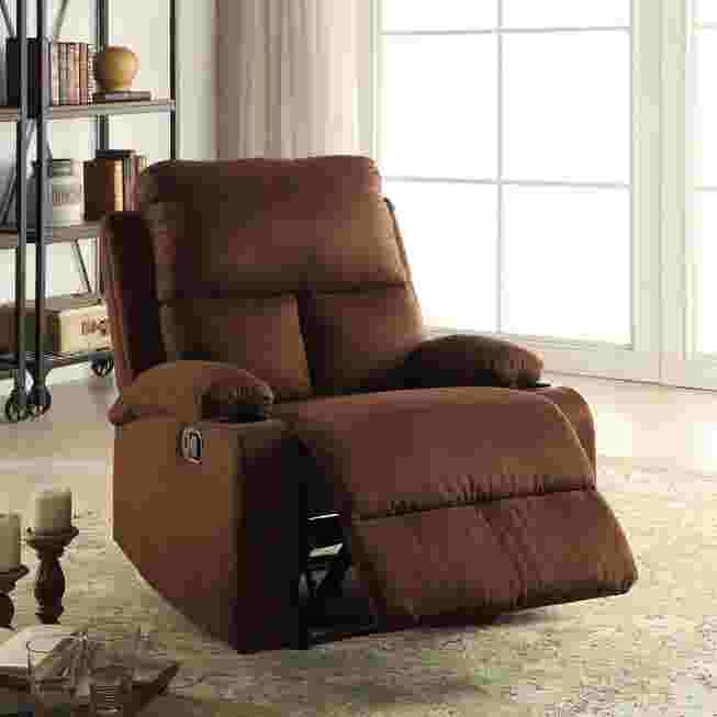 Brown reclining chair in living room