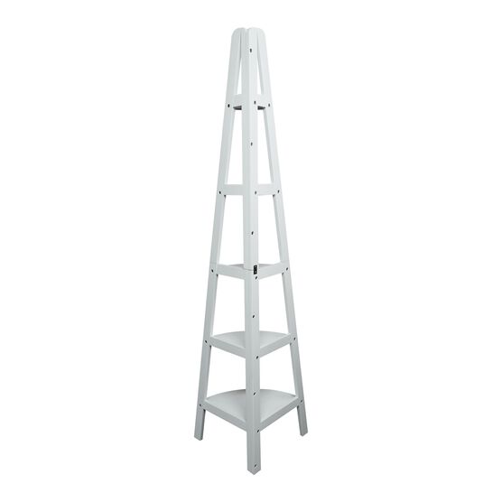 5-Shelf Corner Ladder Bookcase - White, , alternate image number null