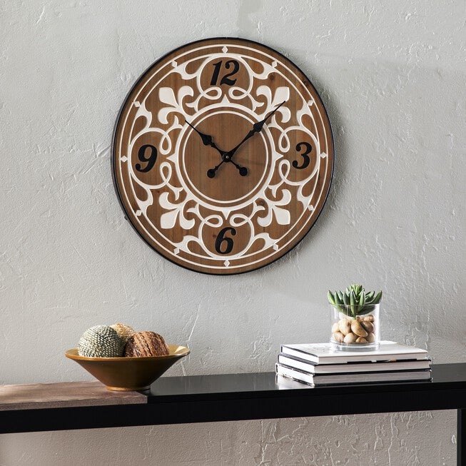 Aprille Round Wall Clock, NATURAL, hi-res image number 0