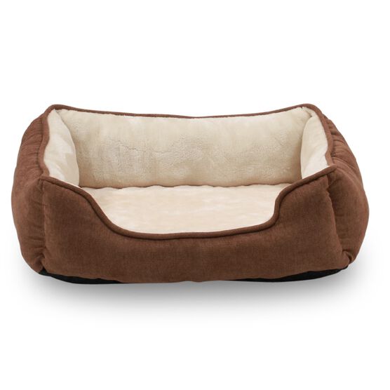 Orthopedic rectangle bolster Pet Bed,Dog Bed, super soft plush, Medium 25x21 inches BROWN, , alternate image number null
