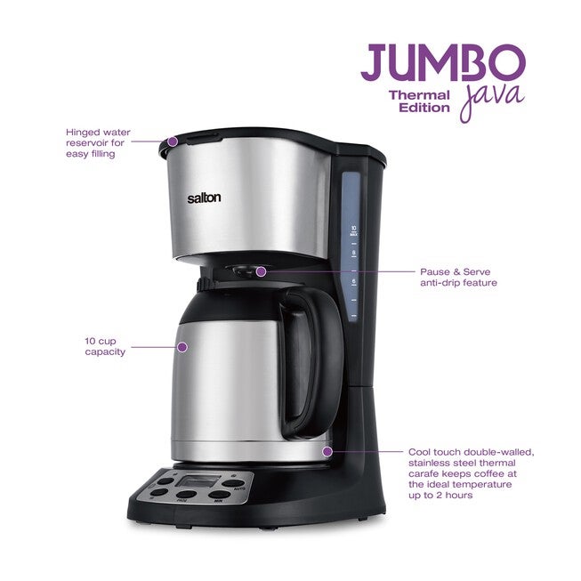 The Jumbo Java Thermal Coffee Maker - 10 Cups, , on-hover image number null