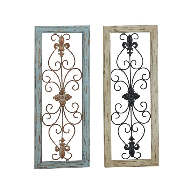 Set Of 2 Multi Colored Wood Rustic Wall Décor, , alternate image number null