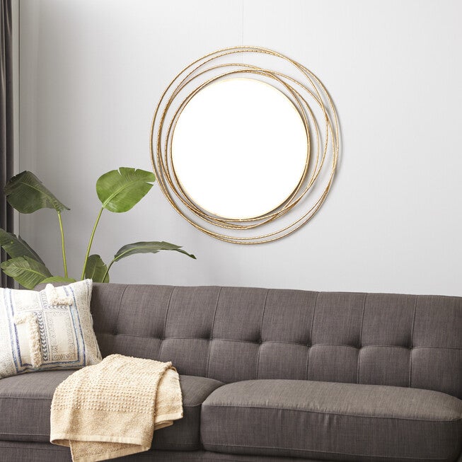 Gold Wood Contemporary Wall Mirror, , alternate image number 7