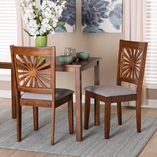 Olympia Modern Beige Fabric And Espresso Brown Finished Wood Dining Chair, , alternate image number 19