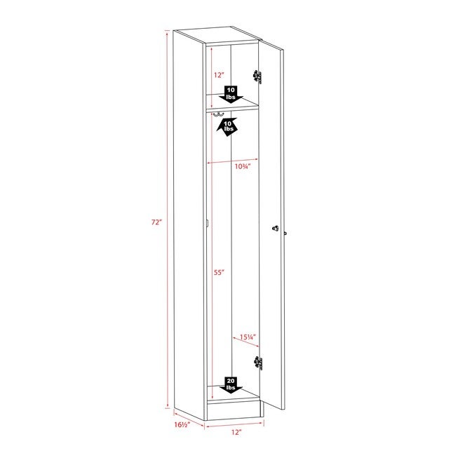 Elite Single Tier Locker, White, , alternate image number null