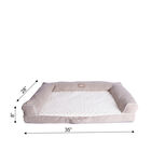 Bolstered Pet Bed Cushion With Memory Foam, Medium Ivory & Beige, , alternate image number null