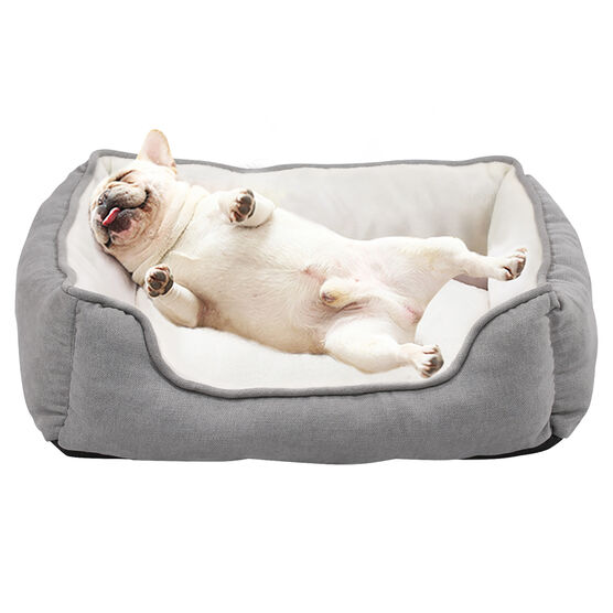 Orthopedic rectangle bolster Pet Bed,Dog Bed, super soft plush, Large 34x24 inches Gray, , on-hover image number null