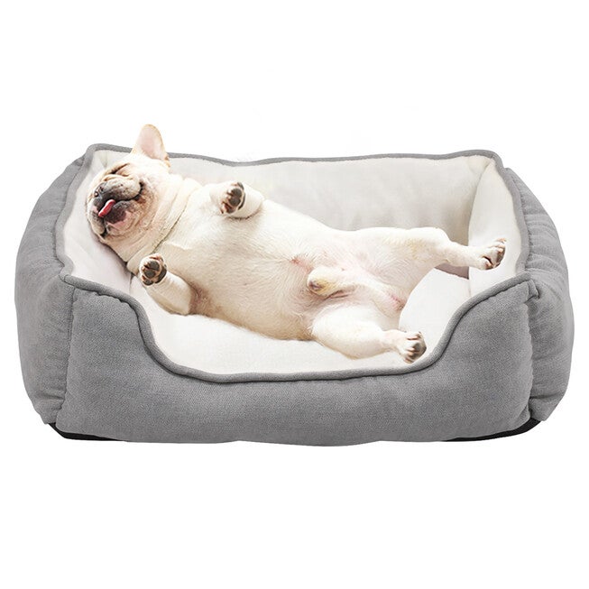 Orthopedic rectangle bolster Pet Bed,Dog Bed, super soft plush, Large 34x24 inches Gray, , on-hover image number 1
