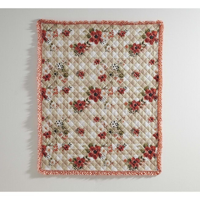 Wheatly Ruffled Gingham Quilted Throw Blanket, , on-hover image number 1