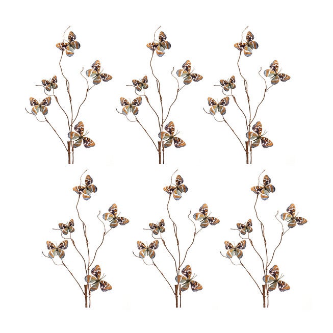 Blue And Orange Wire Butterfly Spray (Set Of 6), , alternate image number 5