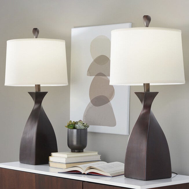 Curvo 30 inches Polyresin Table Lamp - Set Of 2, , alternate image number null